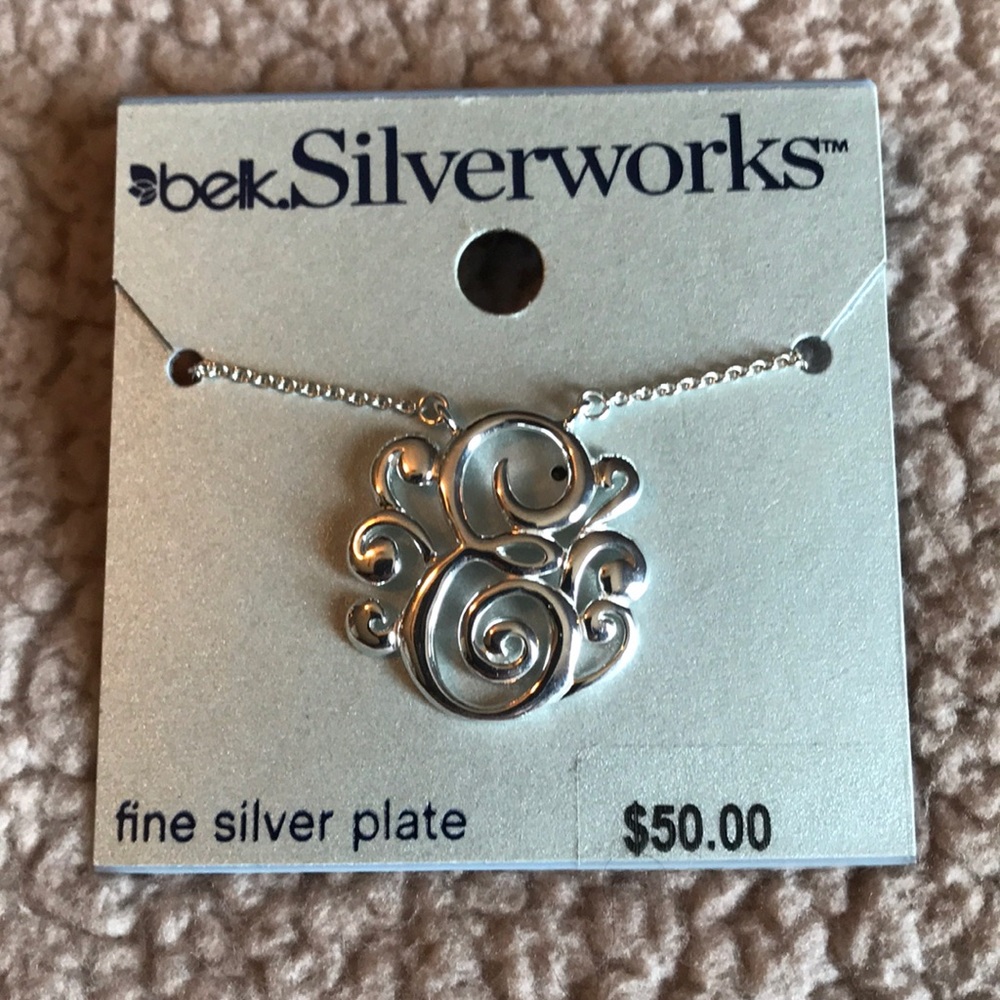 Silver plated “E” Initial Necklace